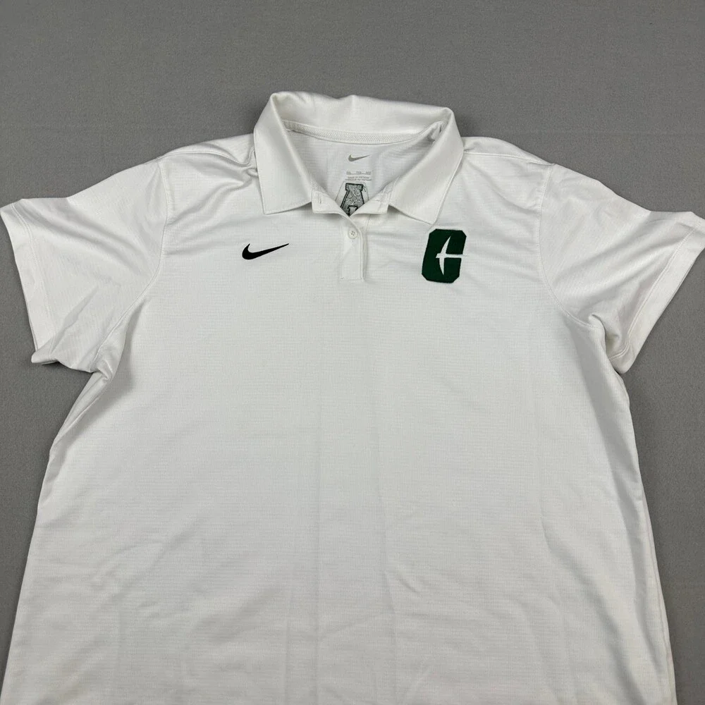Charlotte 49ers Shirt Women 2XL White Nike Polo NCAA Basketball Swoosh XXL